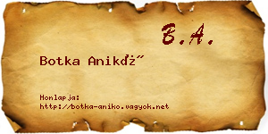 Botka Anikó névjegykártya